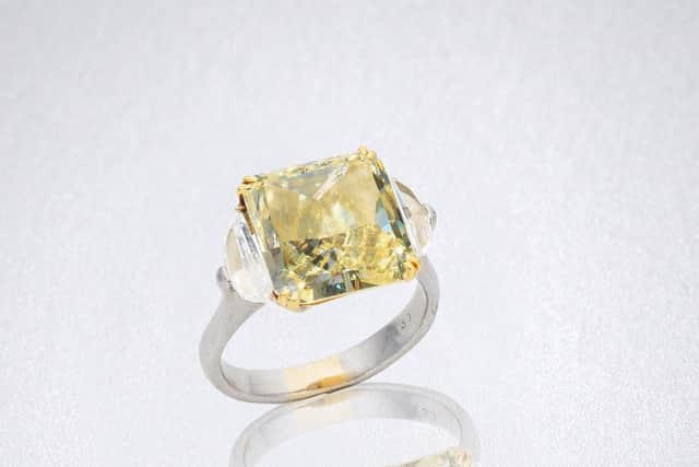 A coloured diamond given to Barbara by her husband Bob which goes on sale next week with an estimate of more than £35,000