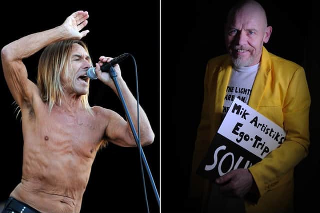 Iggy Pop performing at the 2011 Isle of Wight Festival (Left).
Photo: Anthony Devlin/ PA Wire
Mik Artistik pictured at his home in Armley (Right).
Photo: Simon Hulme