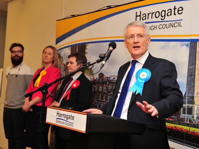 Andrew Jones is delighted to have been re-elected as the MP for Harrogate & Knaresborough. Picture: Gerard Binks