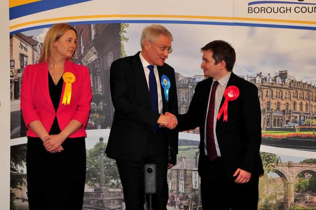Conservative candidate Andrew Jones beat off competition from Judith Rogerson (Lib Dem), Mark Sewards (Labour) and Kieron George (Yorkshire Party. Picture Gerard Binks