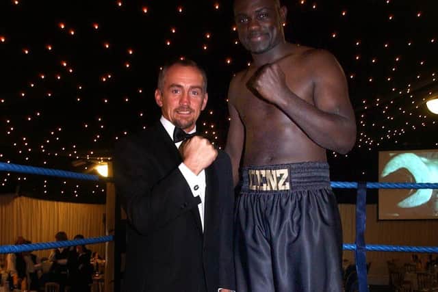 Denzil Brown with Barry McGuigan during his professional fighting days