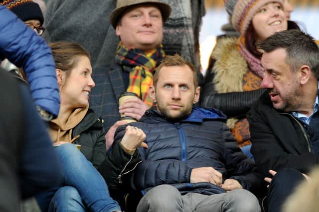 Rob Burrow watches the Wetherby Whaler Festive Challenge.