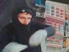 A CCTV clip of Liam Evans during the attempted robbery