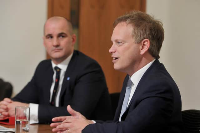 Northern Powerhouse Minister Jake Berry and Transport Secretary Grant Shapps at the Yorkshire Evening Post and Yorkshire Post's offices.