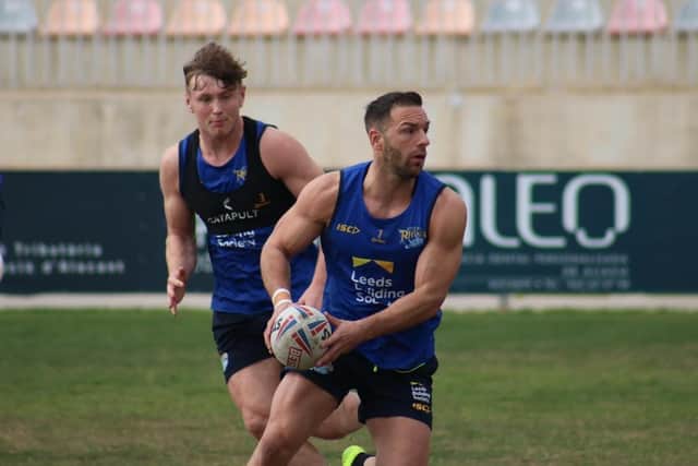 Luke Gale, in action during Leeds Rhinos' warm weather training camp in Spain earlier this week. Picture courtesy of Leeds Rhinos.