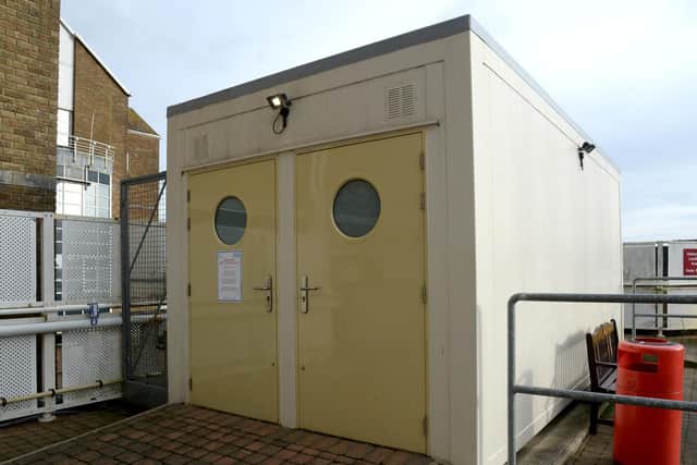 The pods, which look like this, are being installed at hospitals all over the country to help keep coronavirus patients in quarantine.