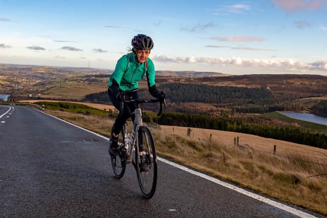 Rachel Cullen pictured on Holme Moss.
Picture Bruce Rollinson