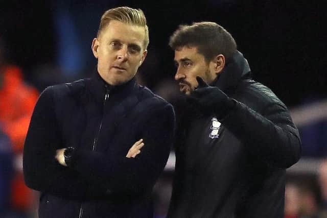 Birmingham City manager Garry Monk (left) and assistant manager Pep Clotet back last year (Picture: PA)