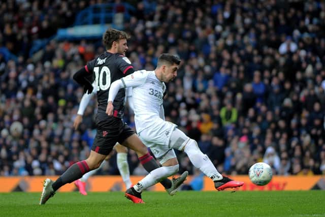 Pablo Hernandez scores the winning goal for Leeds United against Reading. PIC: Simon Hulme.