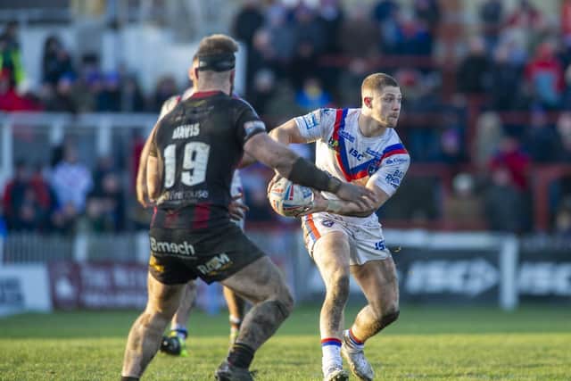 Ryan Hampshire in action against Warrington Wolves. PIC: Tony Johnson.