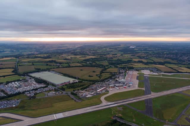 An aerial view of Leeds Bradford Airport as expansion plans are drawn up.