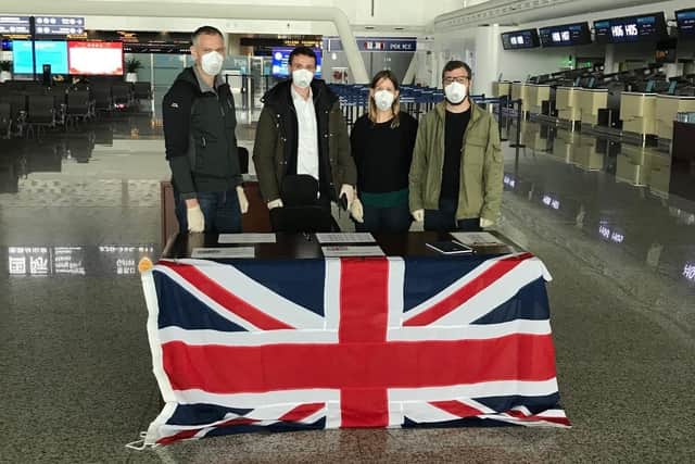 Matt Crow and the UK Embassy team who have been assisting Britons out of China.