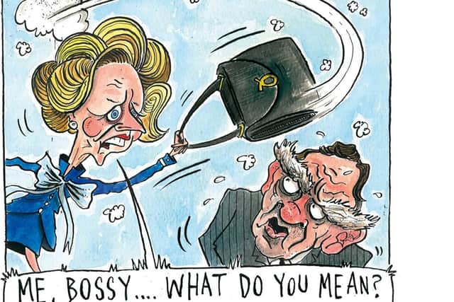 Graeme bandeira's cartoon of Margaret Thatcher and Sir Bernard Ingham.