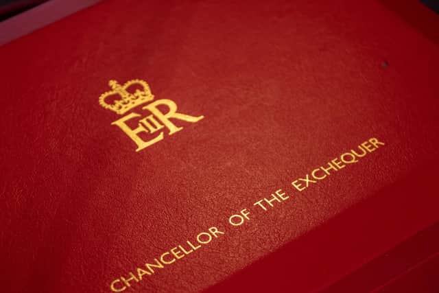 File photo of the ministerial box of the Chancellor of the Exchequer. Photo: PA