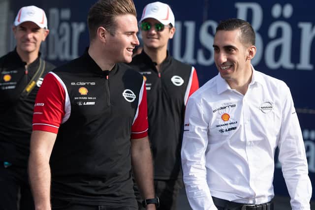 Oliver Rowland, pictured left, is in confident mood ahead of tomorrow's Formula E race in Marrakesh. Picture: CSM Sport & Entertainment.