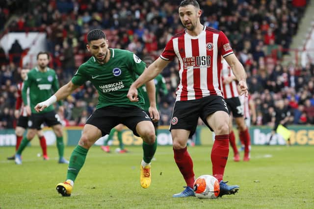 Sheffield United's Enda Stevens picked up a calf injury against Brighton and Hove Albion