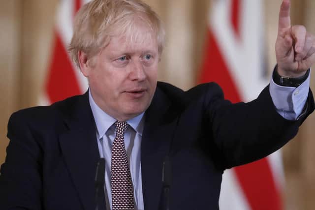 Prime Minister Boris Johnson speaks during a press conference, at 10 Downing Street, in London, on the government's Coronavirus action plan. Photo: Frank Augstein/PA Wire
