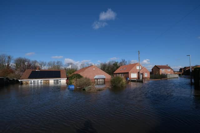 The aftermath of flooding in Snaith, East Yorkshire, in February. Credit: SWNS