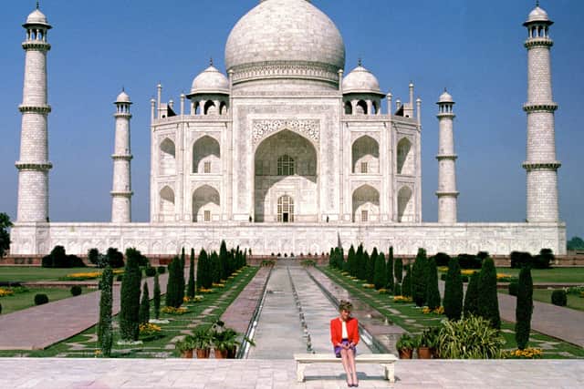 File photo dated 11/02/92 of Diana, Princess of Wales in front of the Taj Mahal, during a Royal tour of India. Picture: Martin Keene/PA Wire