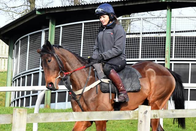 Lois Teale riding out at Richard Fahey's yard