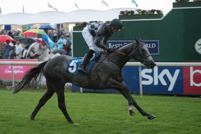 Oakley Brown claims his first win at York on Third Time Lucky (Picture: York Racecourse)