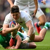 England's Tom Curry finds his route blocked against Ireland at Twickenham. Picture: Clive Mason/Getty Images.
