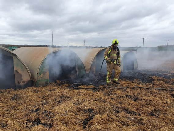 The fire service said the copper from the batteries of the pedometer ignited the contents of the pigpens. Credit: NYFRS