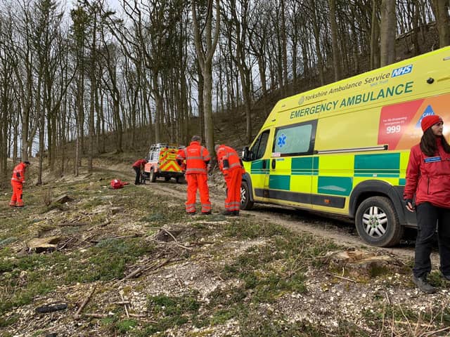 Scarborough and Ryedale Mountain Rescue unit on site at Saturday's rescue.