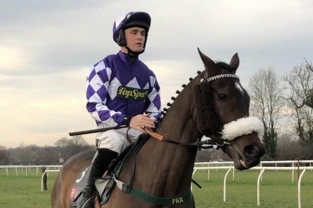 Lady Buttons - pictured at Doncaster in December - will be ridden at the Cheltenham Festival at Doncaster. Photo: Phill Andrews.