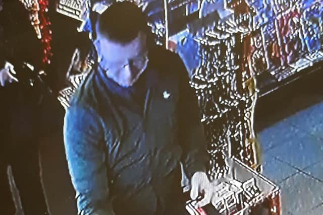 Mr Clark was caught on CCTV at the Shell garage on Guisborough Road, Whitby on Friday afternoon