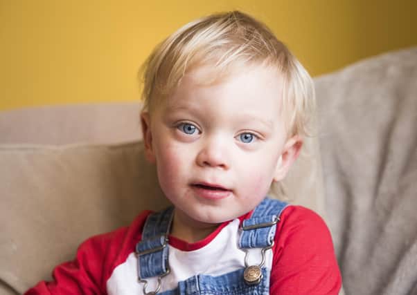 Wilfred who is nearly three, was born extremely prematurely at 25 weeks & 4 days. He developed the deadly bowel disease necrotising enterocolitis (NEC) and had life-saving surgery at six days old, he has also mild cerebral palsy     Photograph by Jamie Williamson