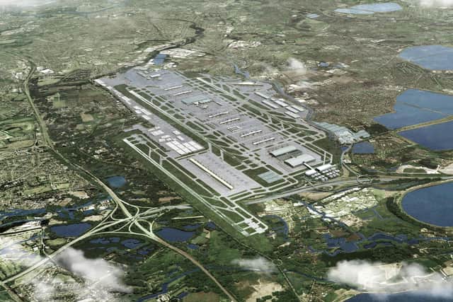 An aerial view of Heathrow Airport.