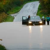 Motorists became stranded in Whiston when the River Don flooded.
