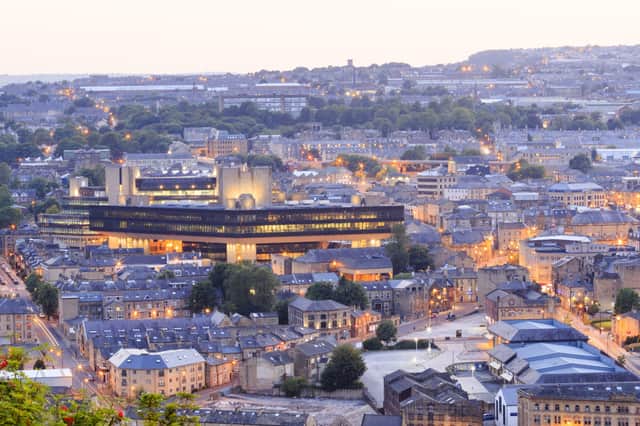 Halifax town centre at dusk. Picture: Adobe Stock