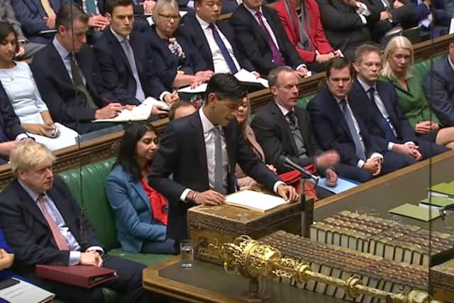 The Chancellor addresses the House of Commons during his Budget.