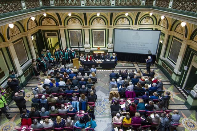 The ceremony at Halifax Town Hall. Picture: Tony Johnson.
