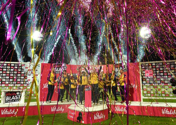 BIG APPEAL: Essex’s players celebrate their Vitality T20 Blast triumph at Edgbaston last year, with Yorkshire keen to play host to The Hundred final when it goes ‘on tour’ around England from 2021 onwards.. Picture: Anthony Devlin/PA