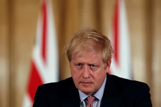 Prime Minister Boris Johnson speaking at a news conference inside 10 Downing Street, London, after the latest COBRA meeting to discuss the government's response to coronavirus crisis. Picture: Simon Dawson/PA Wire