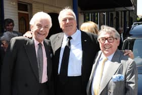 Roy Hudd (centre) alongside fellow entertainers Barry Cryer and Ronnie Corbett in 2009.