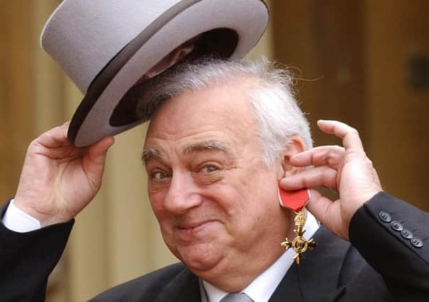 Roy Hudd on receiving his OBE in 2004 for services to entertainment.