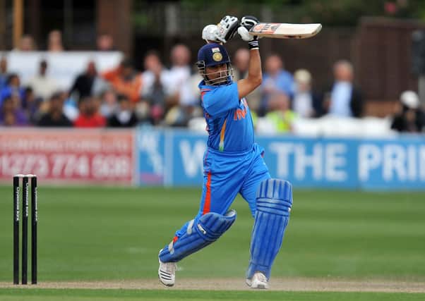 IN FULL FLOW: India's Sachin Tendulkar, pictured driving through the covers at The Hove in 2011. Picture: Clive Gee/PA
