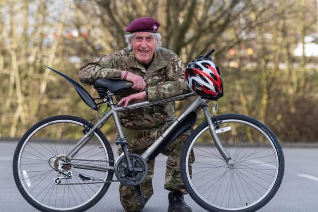 Former paratrooper Jeffrey Long, MBE, from Bingley is taking on his latest fundraising challenge. Picture James Hardisty