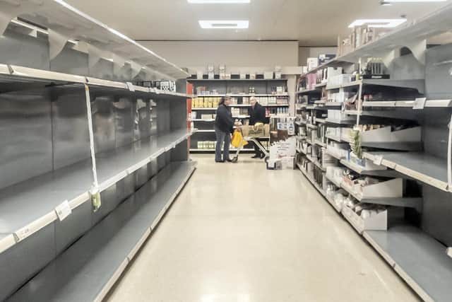 Panic buying has emptied supermarket shelves