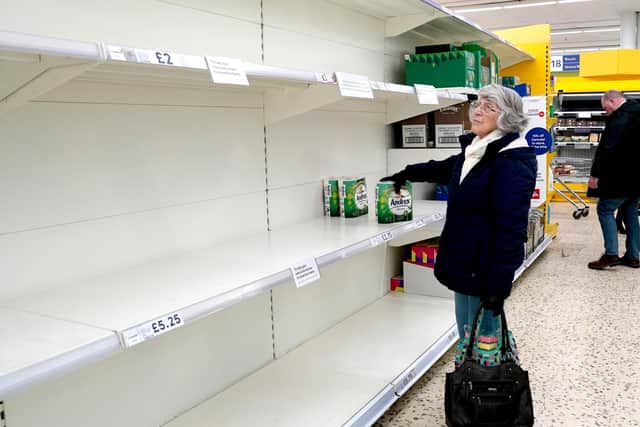 Panic buying has left the supermarket shelves empty in large parts of the country.