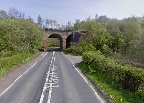The railway bridge at Haw Park Lane, Wintersett, Wakefield.

Image: Google