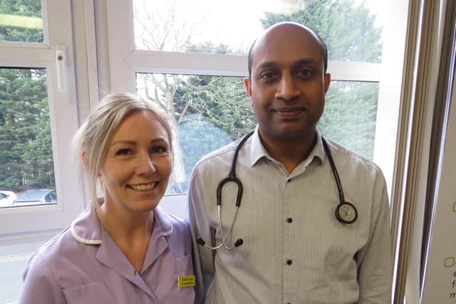 The specialist team at the clinic: Dr Deepak Chandrajay, consultant in chemical pathology and metabolic medicine, and Claire Tuson, familial hypercholesterolaemia specialist nurse