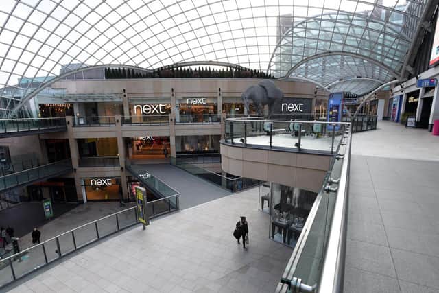 A virtually empty Leeds Trinity shopping centre on Thursday. Photo: Asadour Guzelian