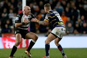 Gareth Ellis in action for Hull FC against Leeds Rhinos at the start of the season (Picture: PA)