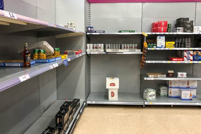 Panic buying has left supermarkets short of supplies.