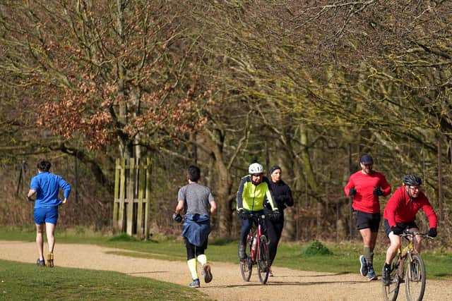 Many cyclists and runners are still venturing out - despite public health concerns over coronavirus.